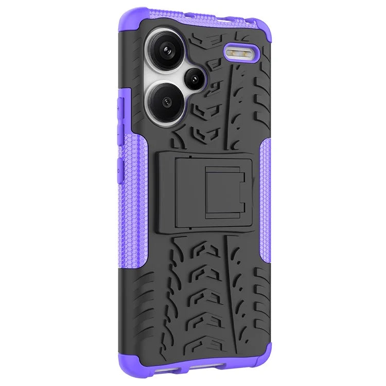 For Xiaomi Redmi Note 13 Pro+ 5G Case Tyre Pattern Design PC+TPU Phone Cover with Kickstand