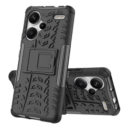 For Xiaomi Redmi Note 13 Pro+ 5G Case Tyre Pattern Design PC+TPU Phone Cover with Kickstand