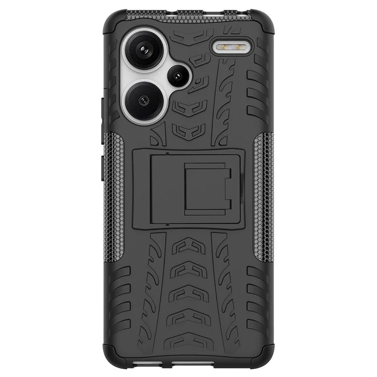 For Xiaomi Redmi Note 13 Pro+ 5G Case Tyre Pattern Design PC+TPU Phone Cover with Kickstand