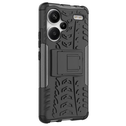 For Xiaomi Redmi Note 13 Pro+ 5G Case Tyre Pattern Design PC+TPU Phone Cover with Kickstand