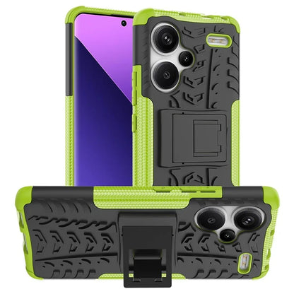 For Xiaomi Redmi Note 13 Pro+ 5G Case Tyre Pattern Design PC+TPU Phone Cover with Kickstand