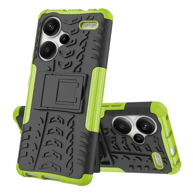 For Xiaomi Redmi Note 13 Pro+ 5G Case Tyre Pattern Design PC+TPU Phone Cover with Kickstand