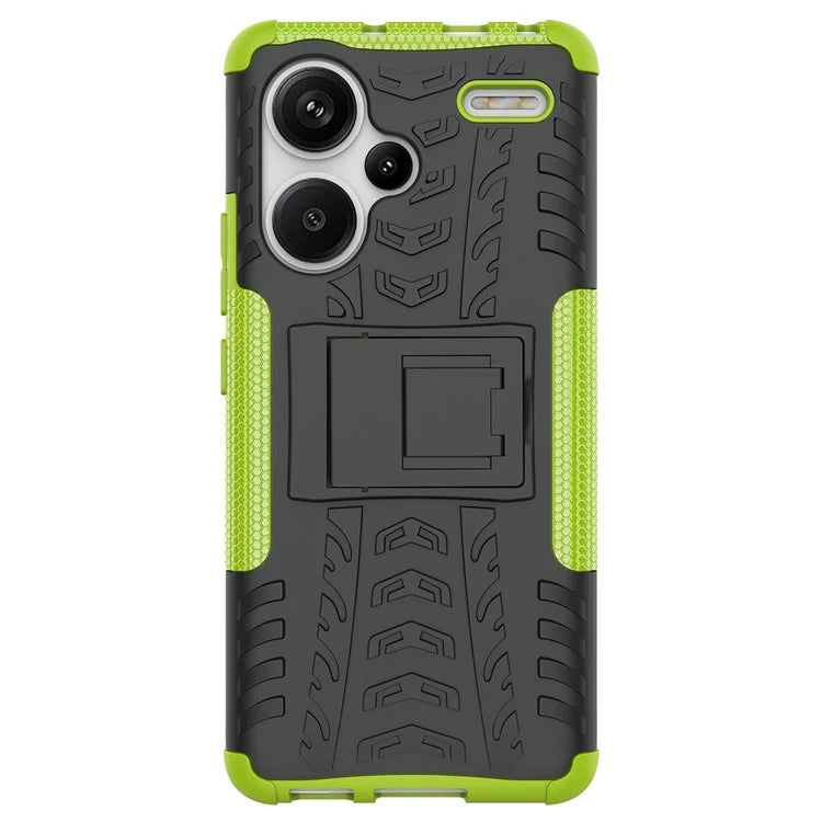 For Xiaomi Redmi Note 13 Pro+ 5G Case Tyre Pattern Design PC+TPU Phone Cover with Kickstand