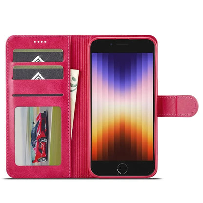 LC.IMEEKE For iPhone SE (2024) Case Calf Texture Magnetic Clasp Stand Phone Cover