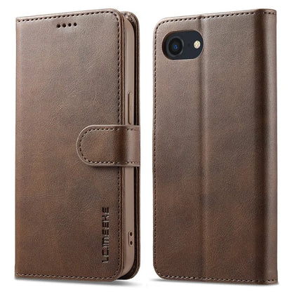 LC.IMEEKE For iPhone SE (2024) Case Calf Texture Magnetic Clasp Stand Phone Cover