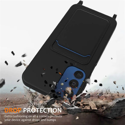 For Samsung Galaxy A15 4G / A15 5G Case Liquid Silicone Shockproof Phone Cover with Lanyard and Card Slot