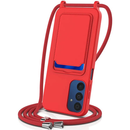 For Samsung Galaxy A25 5G (Global) (161.0 x 76.5 x 8.3mm) Case Liquid Silicone Back Card Holder Phone Cover