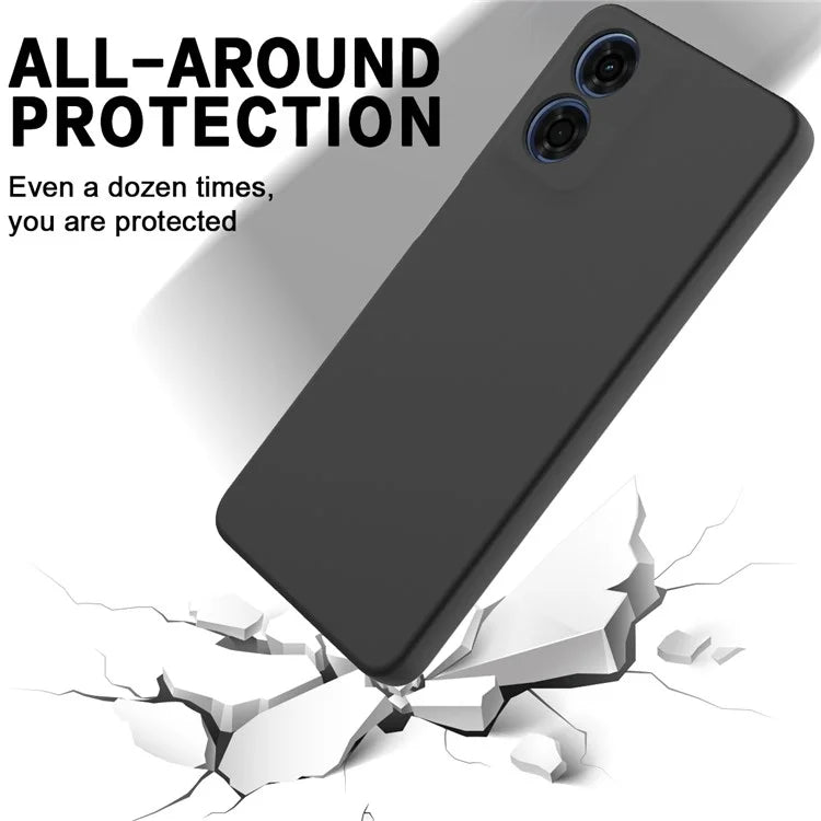 For Motorola Moto G04s 4G / G04 4G Case Liquid Silicone Scratch-proof Protective Shell with Handy Strap