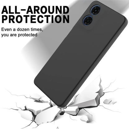 For Motorola Moto G04s 4G / G04 4G Case Liquid Silicone Scratch-proof Protective Shell with Handy Strap