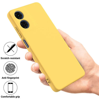 For Motorola Moto G04s 4G / G04 4G Case Liquid Silicone Scratch-proof Protective Shell with Handy Strap