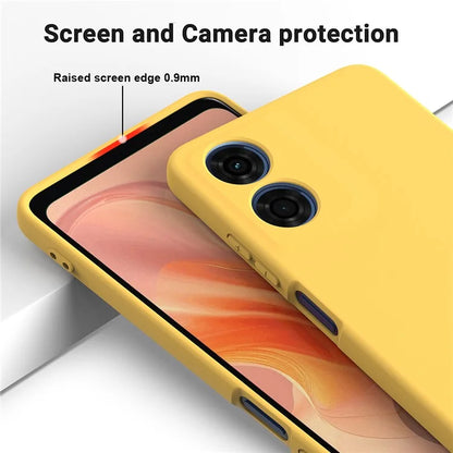 For Motorola Moto G04s 4G / G04 4G Case Liquid Silicone Scratch-proof Protective Shell with Handy Strap
