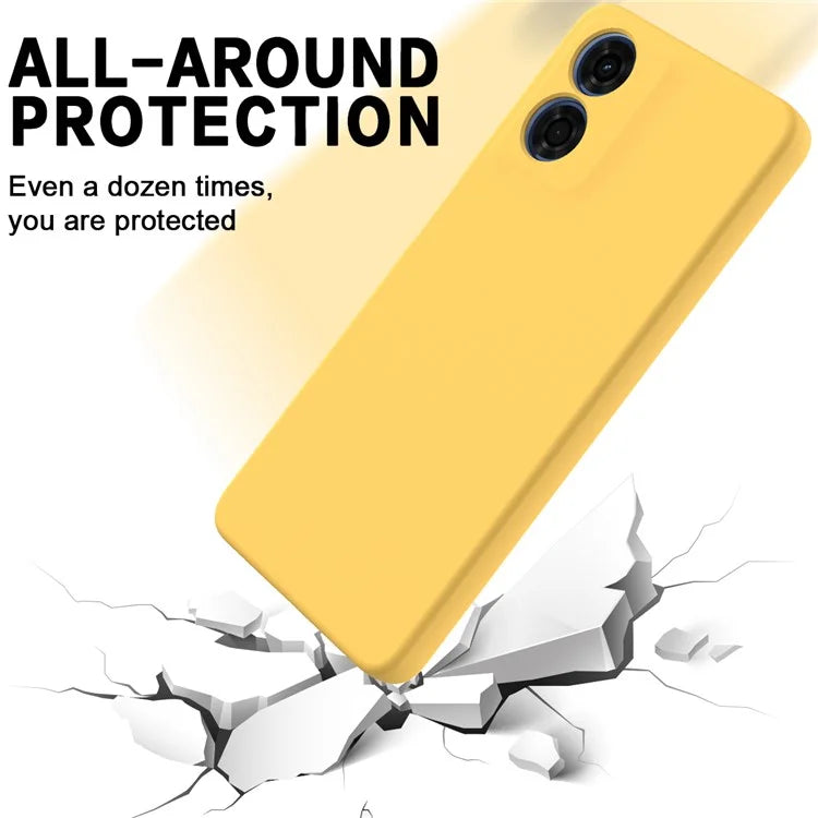 For Motorola Moto G04s 4G / G04 4G Case Liquid Silicone Scratch-proof Protective Shell with Handy Strap