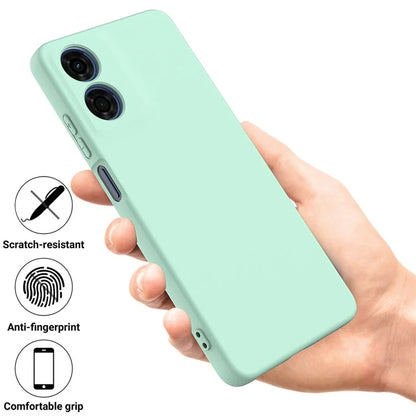 For Motorola Moto G04s 4G / G04 4G Case Liquid Silicone Scratch-proof Protective Shell with Handy Strap