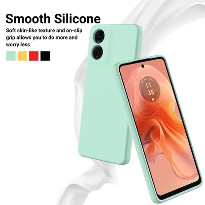 For Motorola Moto G04s 4G / G04 4G Case Liquid Silicone Scratch-proof Protective Shell with Handy Strap