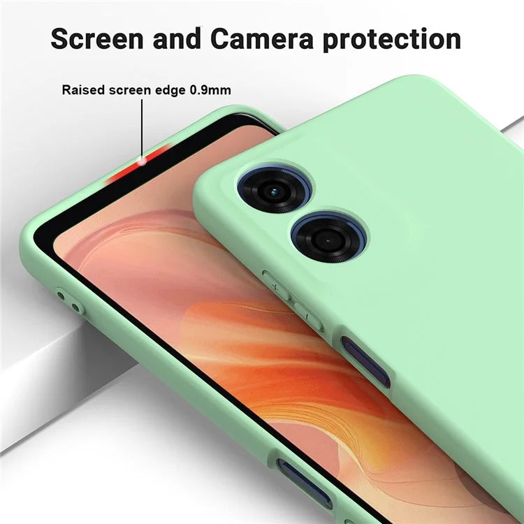 For Motorola Moto G04s 4G / G04 4G Case Liquid Silicone Scratch-proof Protective Shell with Handy Strap