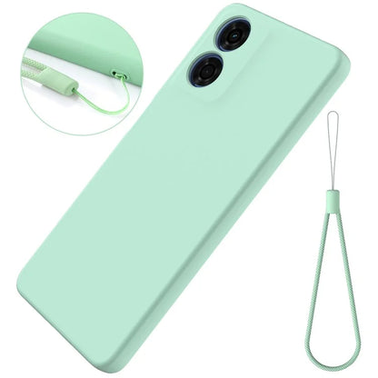 For Motorola Moto G04s 4G / G04 4G Case Liquid Silicone Scratch-proof Protective Shell with Handy Strap
