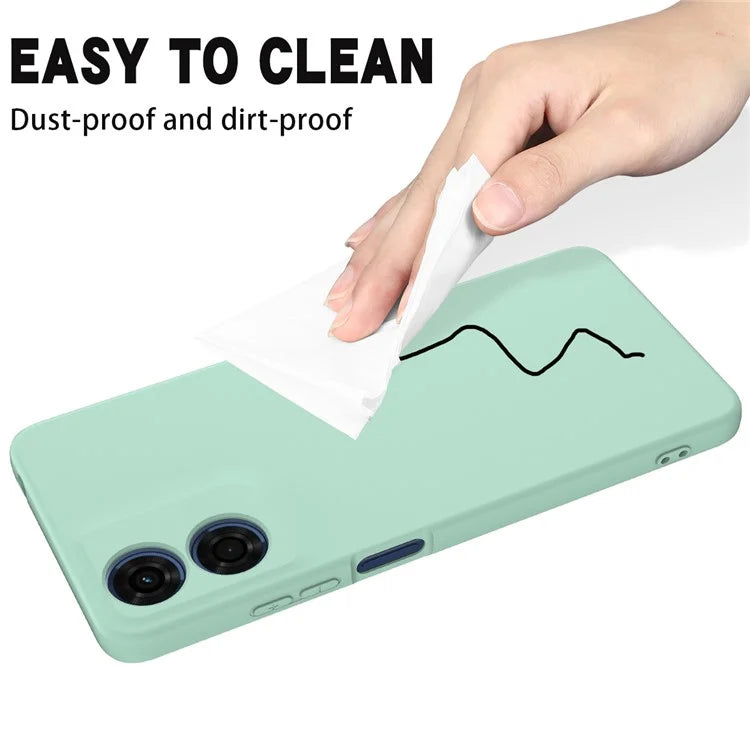 For Motorola Moto G04s 4G / G04 4G Case Liquid Silicone Scratch-proof Protective Shell with Handy Strap