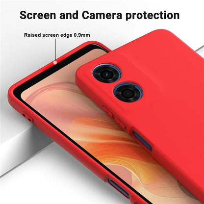 For Motorola Moto G04s 4G / G04 4G Case Liquid Silicone Scratch-proof Protective Shell with Handy Strap