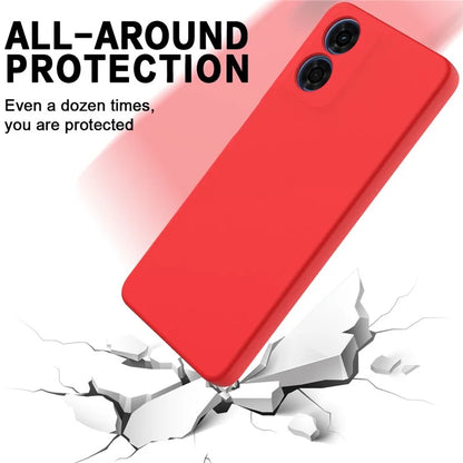 For Motorola Moto G04s 4G / G04 4G Case Liquid Silicone Scratch-proof Protective Shell with Handy Strap