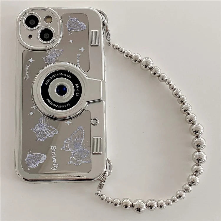 For iPhone 13 6.1 inch TPU Case Camera Shaped Electroplating Back Phone Cover