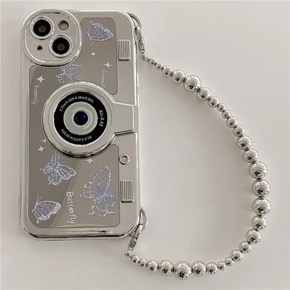 For iPhone 13 6.1 inch TPU Case Camera Shaped Electroplating Back Phone Cover