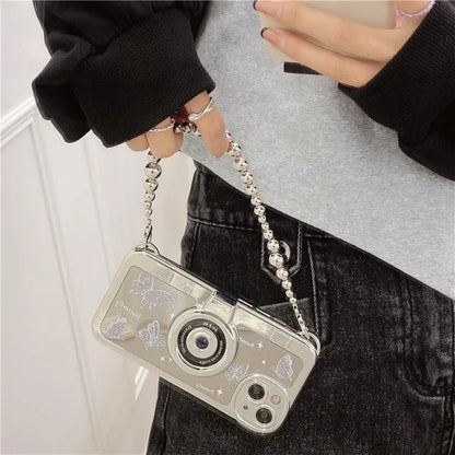 For iPhone 13 6.1 inch TPU Case Camera Shaped Electroplating Back Phone Cover