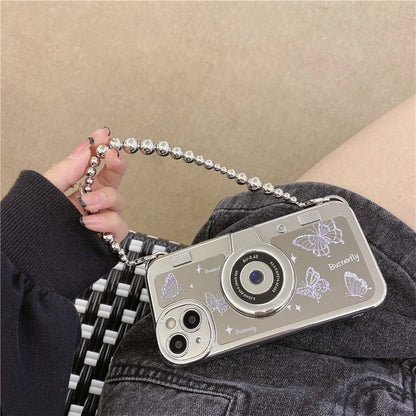 For iPhone 13 6.1 inch TPU Case Camera Shaped Electroplating Back Phone Cover