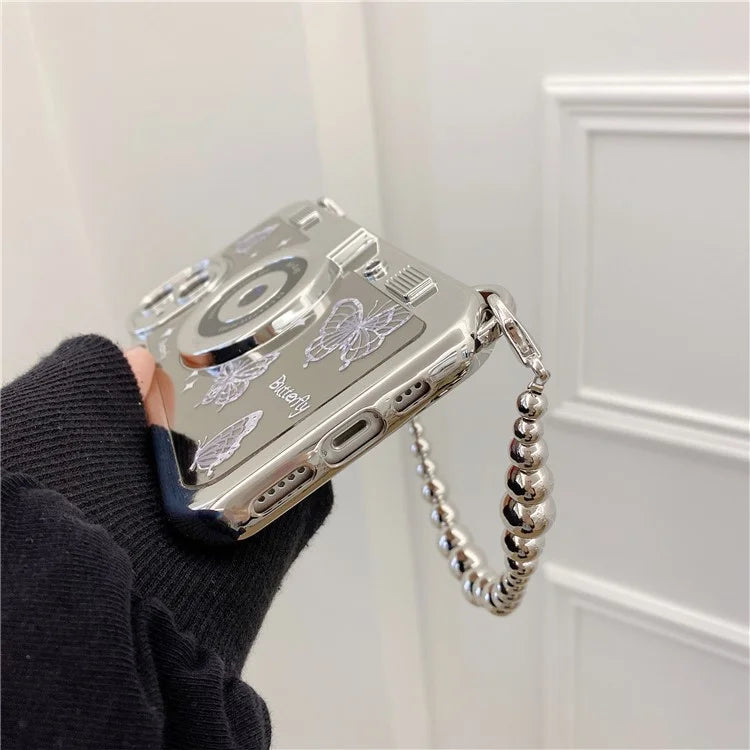 For iPhone 13 6.1 inch TPU Case Camera Shaped Electroplating Back Phone Cover