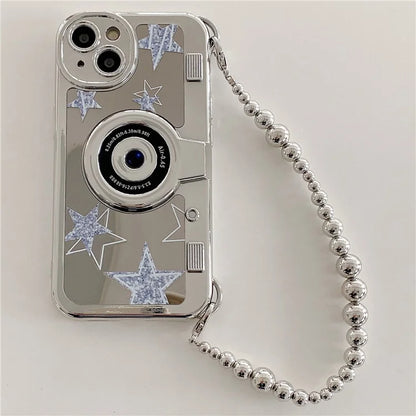 For iPhone 13 6.1 inch TPU Case Camera Shaped Electroplating Back Phone Cover