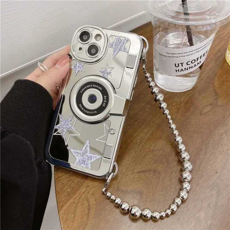 For iPhone 13 6.1 inch TPU Case Camera Shaped Electroplating Back Phone Cover