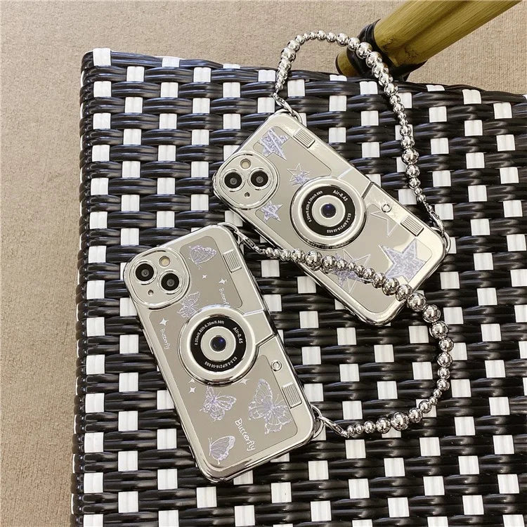 For iPhone 13 6.1 inch TPU Case Camera Shaped Electroplating Back Phone Cover