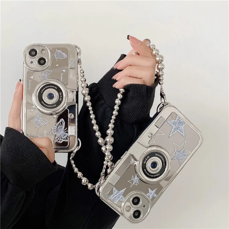 For iPhone 13 6.1 inch TPU Case Camera Shaped Electroplating Back Phone Cover