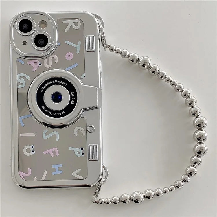 TPU Case for iPhone 13 6.1 inch Shell Electroplated Letter Camera Shaped Design Cover