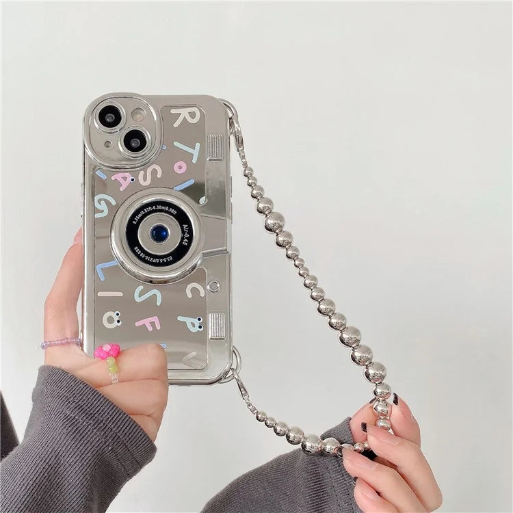 TPU Case for iPhone 13 6.1 inch Shell Electroplated Letter Camera Shaped Design Cover