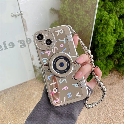 TPU Case for iPhone 13 6.1 inch Shell Electroplated Letter Camera Shaped Design Cover