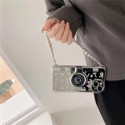 TPU Case for iPhone 13 6.1 inch Shell Electroplated Letter Camera Shaped Design Cover