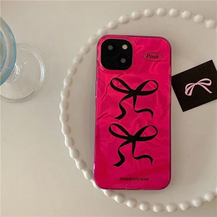 For iPhone 15 TPU Case IMD Bowknot Pattern Mobile Phone Cover Wholesale
