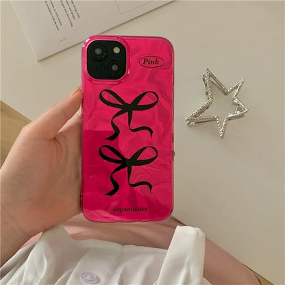 For iPhone 15 TPU Case IMD Bowknot Pattern Mobile Phone Cover Wholesale
