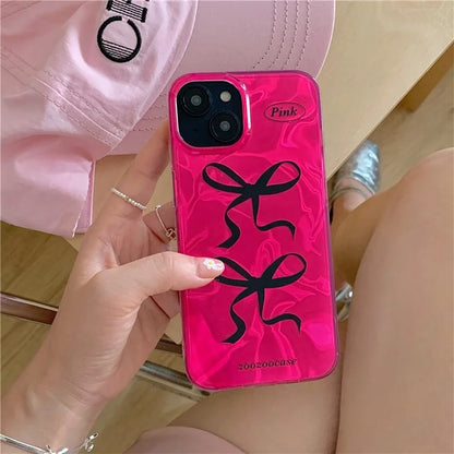 For iPhone 15 TPU Case IMD Bowknot Pattern Mobile Phone Cover Wholesale