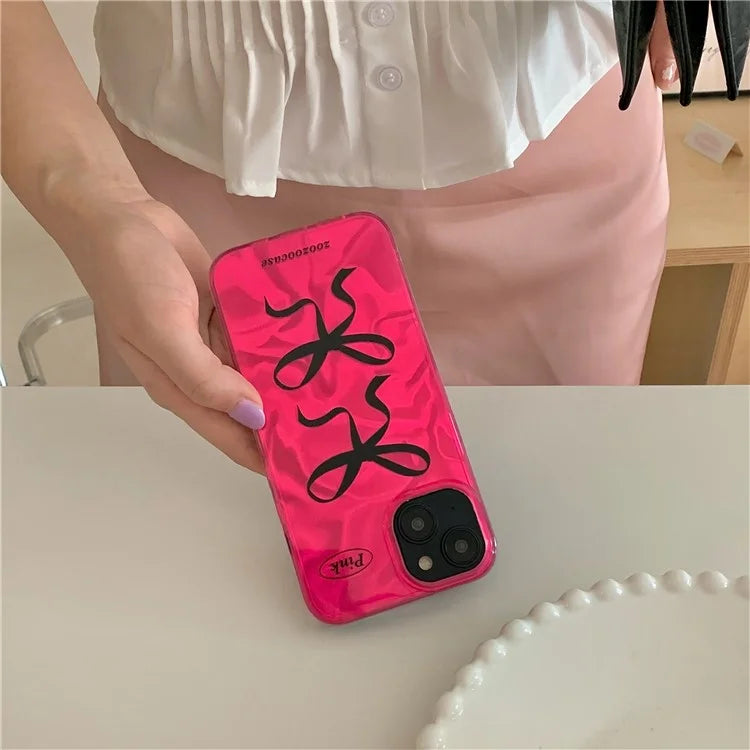 For iPhone 15 TPU Case IMD Bowknot Pattern Mobile Phone Cover Wholesale