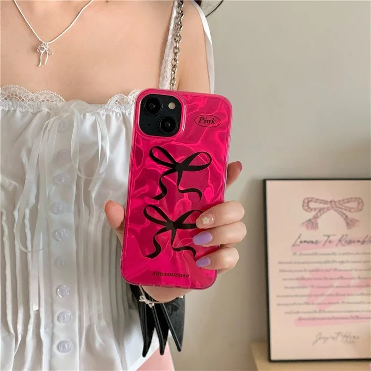 For iPhone 15 TPU Case IMD Bowknot Pattern Mobile Phone Cover Wholesale