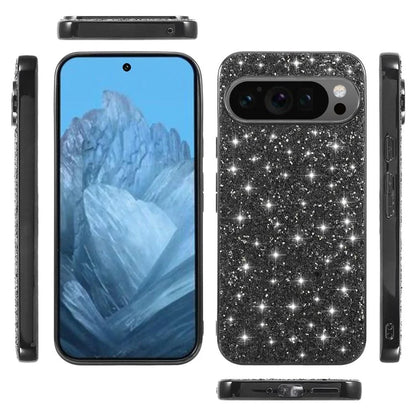 For Google Pixel 9 Pro XL Case Shock-Absorbent TPU+PC Sequins Bling Phone Back Cover