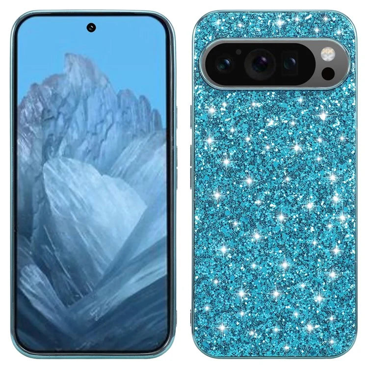 For Google Pixel 9 Pro XL Case Shock-Absorbent TPU+PC Sequins Bling Phone Back Cover