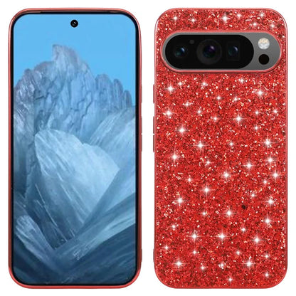 For Google Pixel 9 Pro XL Case Shock-Absorbent TPU+PC Sequins Bling Phone Back Cover