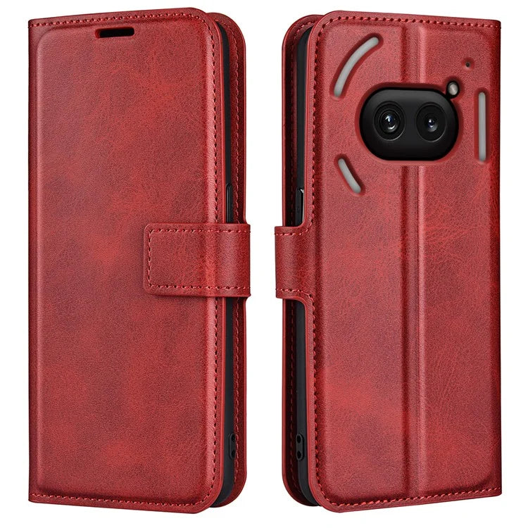 For Nothing Phone (2a) Case PU Leather+TPU Phone Shell Calf Texture Wallet Stand Cover
