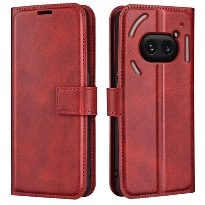 For Nothing Phone (2a) Case PU Leather+TPU Phone Shell Calf Texture Wallet Stand Cover