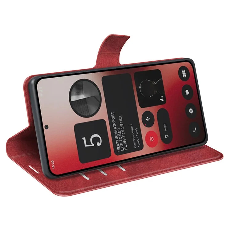 For Nothing Phone (2a) Case PU Leather+TPU Phone Shell Calf Texture Wallet Stand Cover