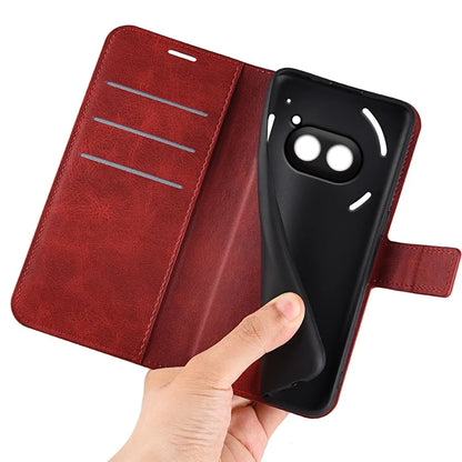 For Nothing Phone (2a) Case PU Leather+TPU Phone Shell Calf Texture Wallet Stand Cover
