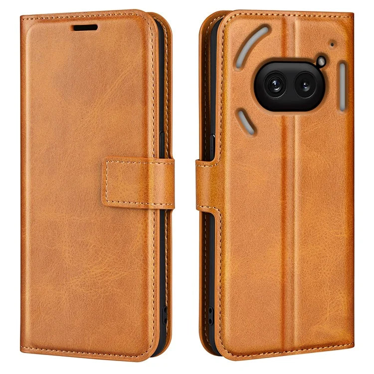 For Nothing Phone (2a) Case PU Leather+TPU Phone Shell Calf Texture Wallet Stand Cover