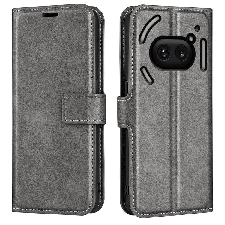 For Nothing Phone (2a) Case PU Leather+TPU Phone Shell Calf Texture Wallet Stand Cover